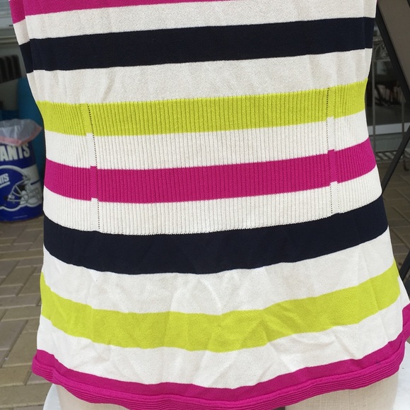 Ann Taylor Long Knit Nipped Waistline Black Trim - Picture 2 of 6